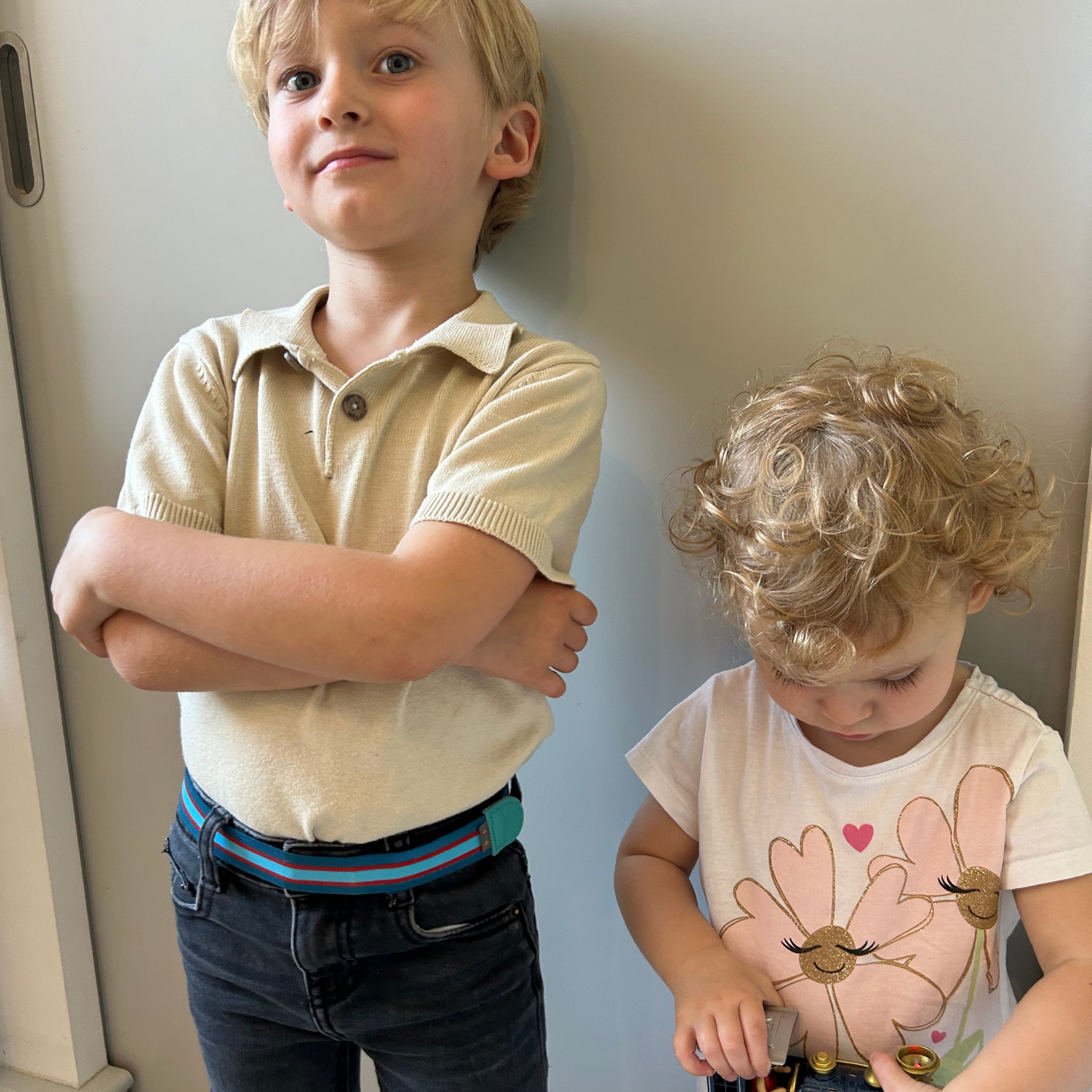Kindergürtel Streifen petrol
