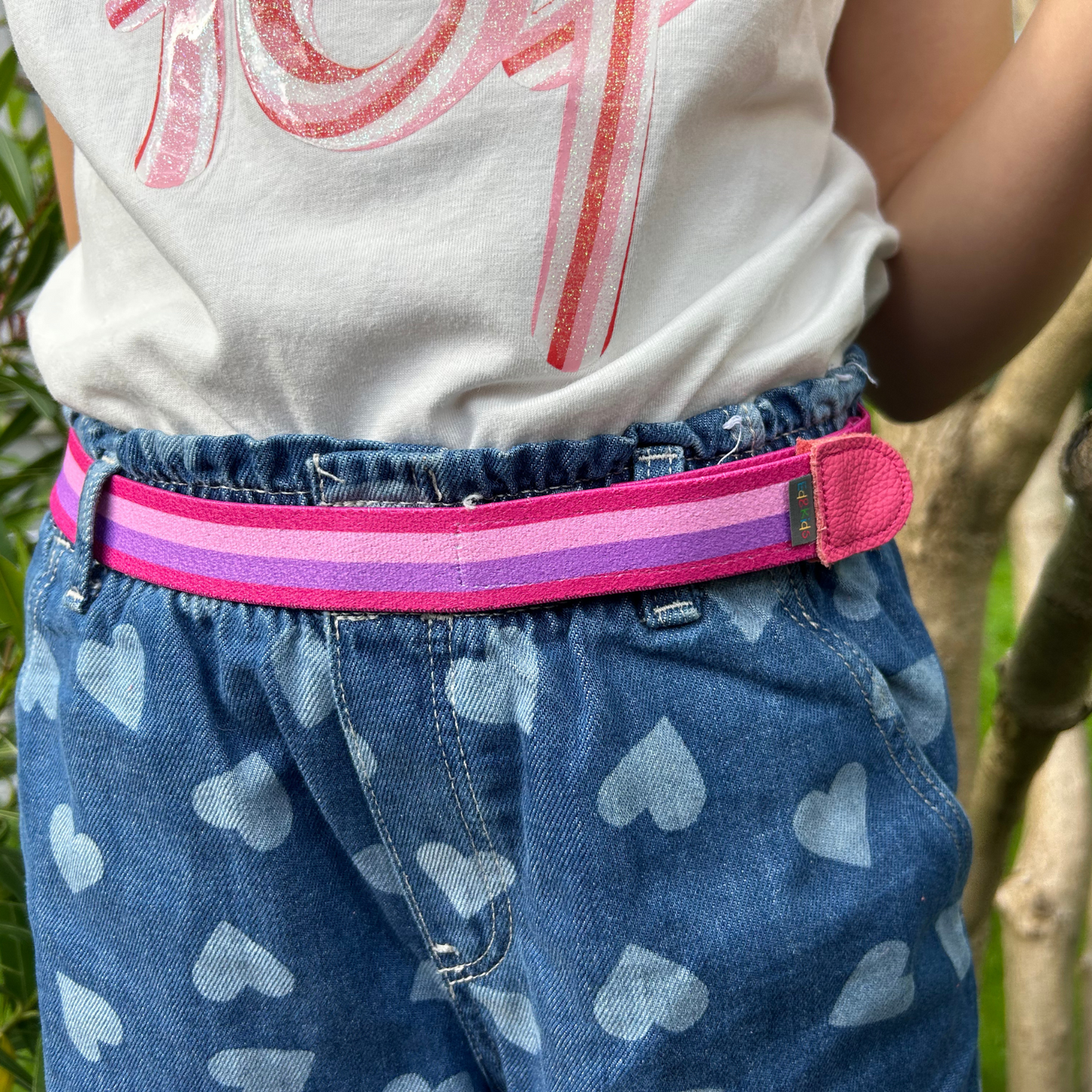 Kindergürtel Streifen pink