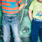 Kindergürtel Streifen petrol